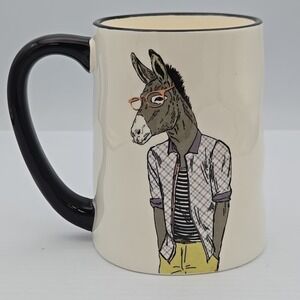 Signature Housewares Inc Hipster Coffee Mug Donkey‎ w/Latte NEW
